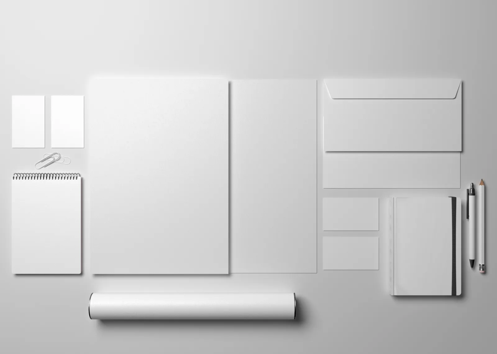 Coordinated stationery showing the range of a brand identity